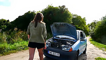 Polish Couple Gets Frisky In The Backseat